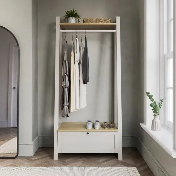 Open Wardrobe with Hanging Space - Stone image