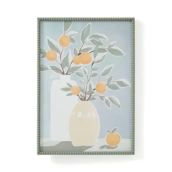 Orange Tree Framed Print - Multicolor, Bobbin Frame