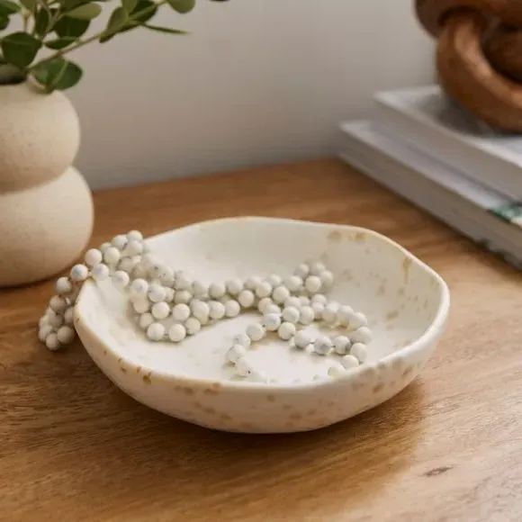 Organic Bowl with Speckle Glaze - Cream, Ceramic image