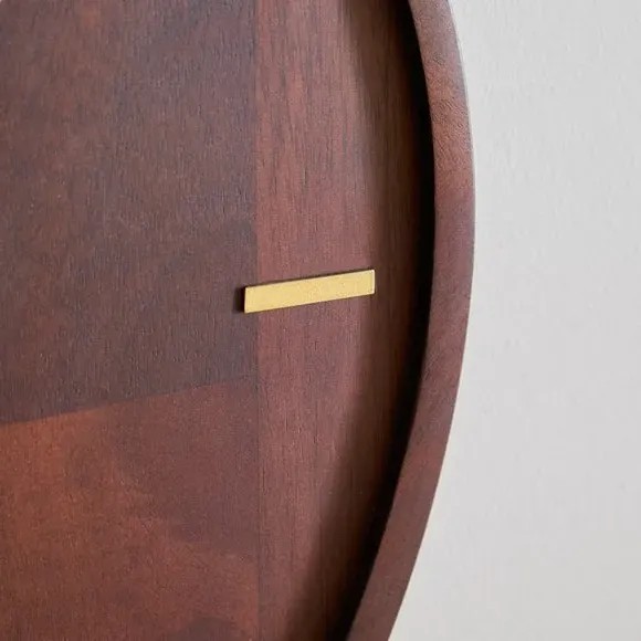 Organic Shaped Wall Clock - Brown, Mango Wood
