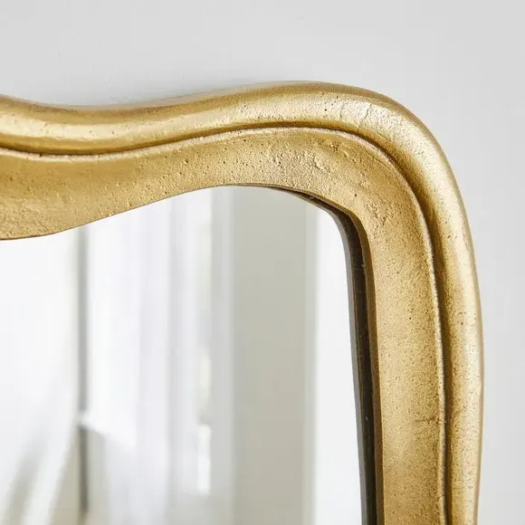 Organic Shaped Wall Mirror - Gold, Aluminium