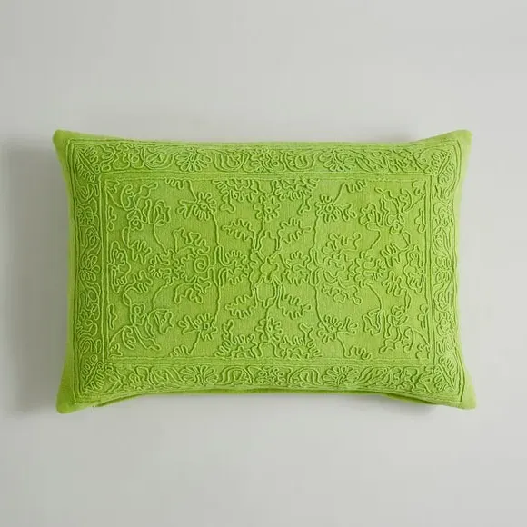Oriental Cushion Stone Washed - Lime, Cotton