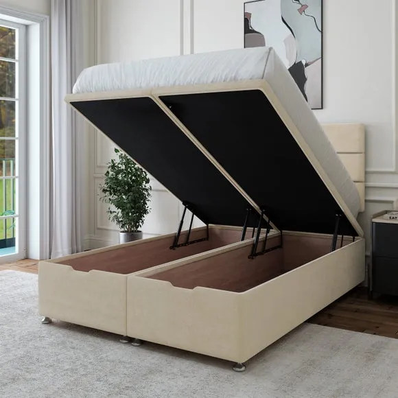 Ottoman Bed Base with Storage - Cream, Chenille