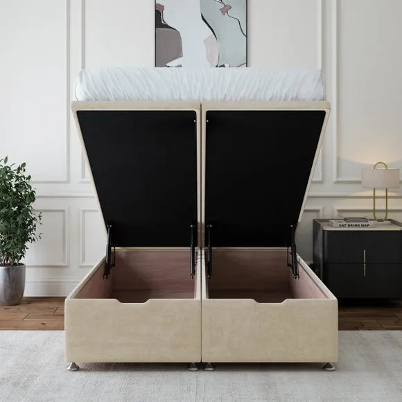 Ottoman Bed Base with Storage - Cream, Chenille