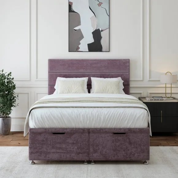 Ottoman Bed Base with Storage - Mauve, Chenille