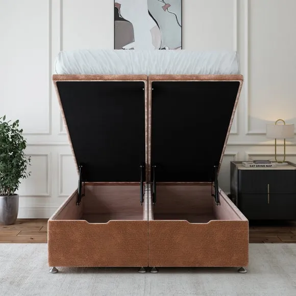 Ottoman Bed Base with Storage - Mauve, Chenille