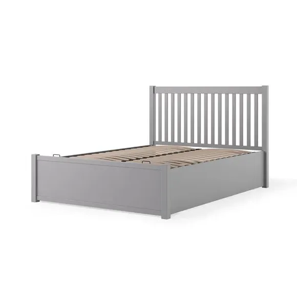 Ottoman Bed Frame with Storage - Grey, Wood