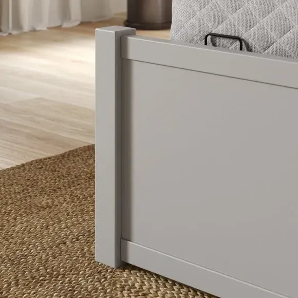 Ottoman Bed Frame with Storage - Grey, Wood
