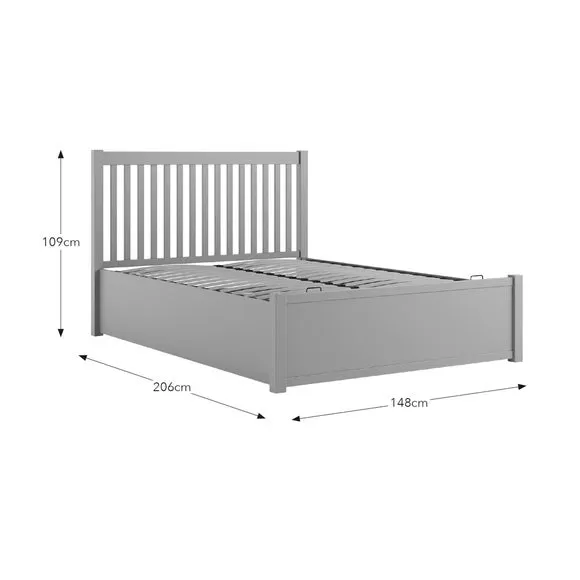 Ottoman Bed Frame with Storage - Grey, Wood