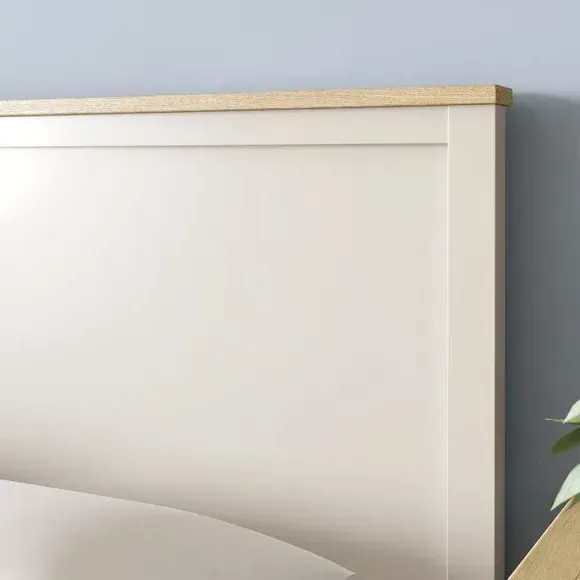 Ottoman Bed Frame with Storage - Stone, Timber
