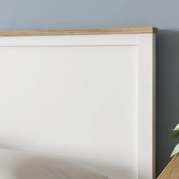 Ottoman Bed Frame with Storage - White, Timber