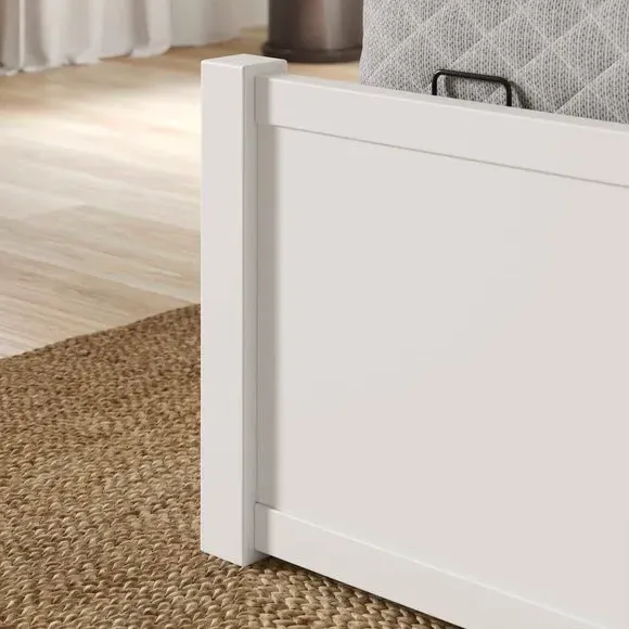 Ottoman Bed Frame with Storage - White, Wood