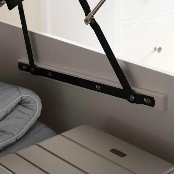 Ottoman Bed Frame with Storage - White, Wood