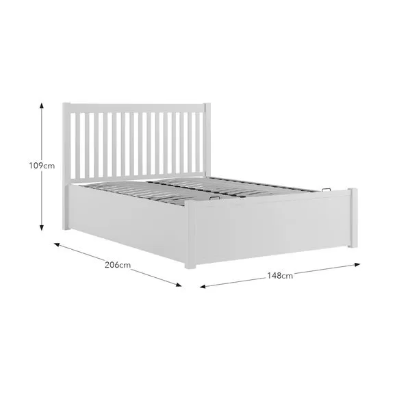Ottoman Bed Frame with Storage - White, Wood