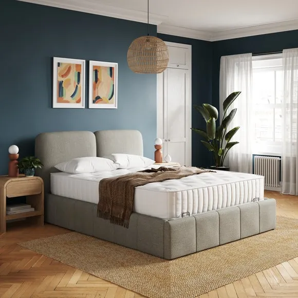 Ottoman Bed with Storage - Grey, Boucle image