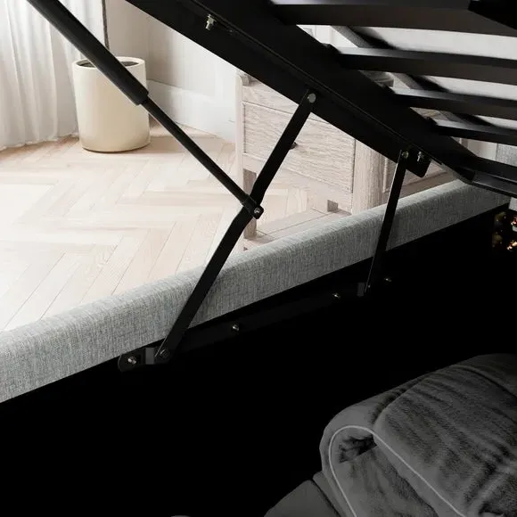Ottoman Bed with Storage - Grey, Chenille
