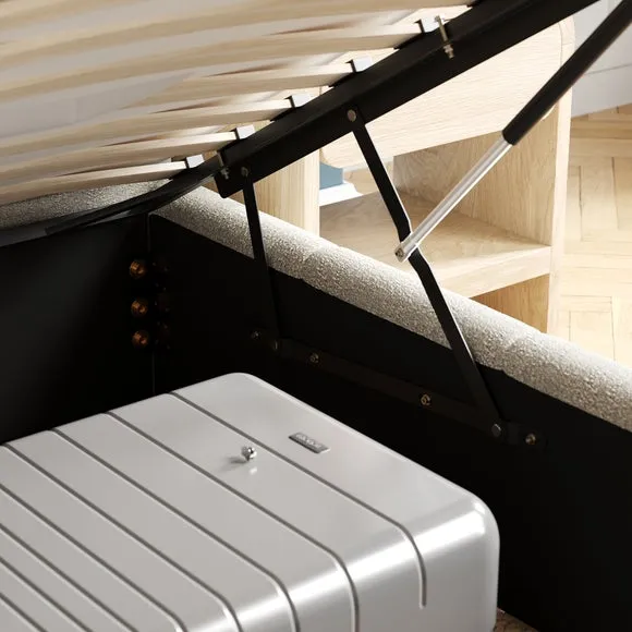 Ottoman Bed with Storage - Natural, Boucle