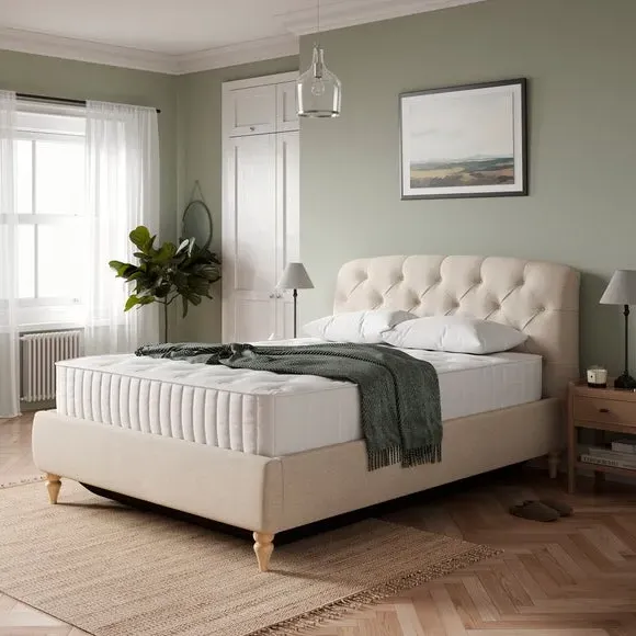 Ottoman Bed with Storage - Natural, Fabric