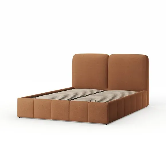 Ottoman Bed with Storage - Rust, Boucle