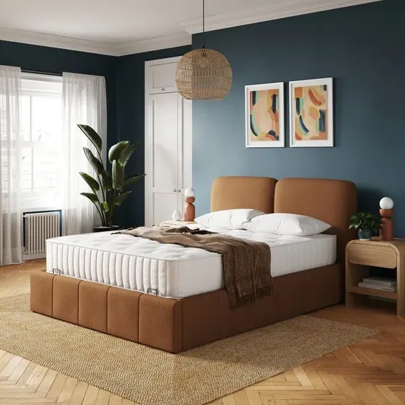 Ottoman Bed with Storage - Rust, Boucle