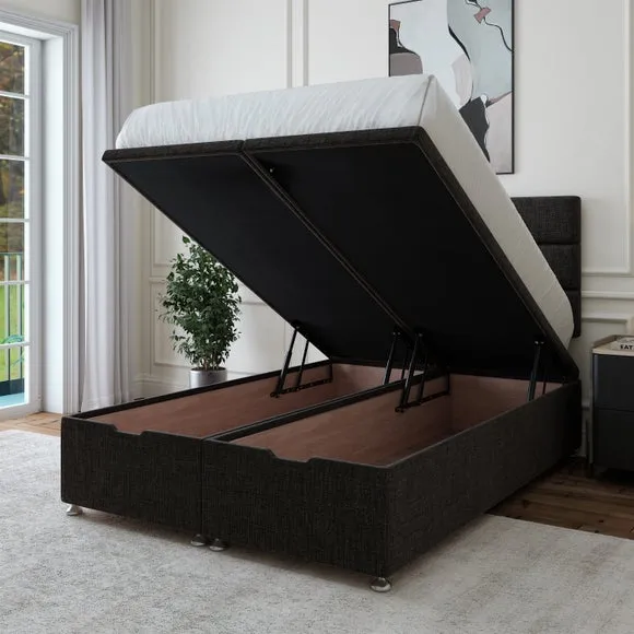 Ottoman Storage Base - Graphite, Woven Fabric