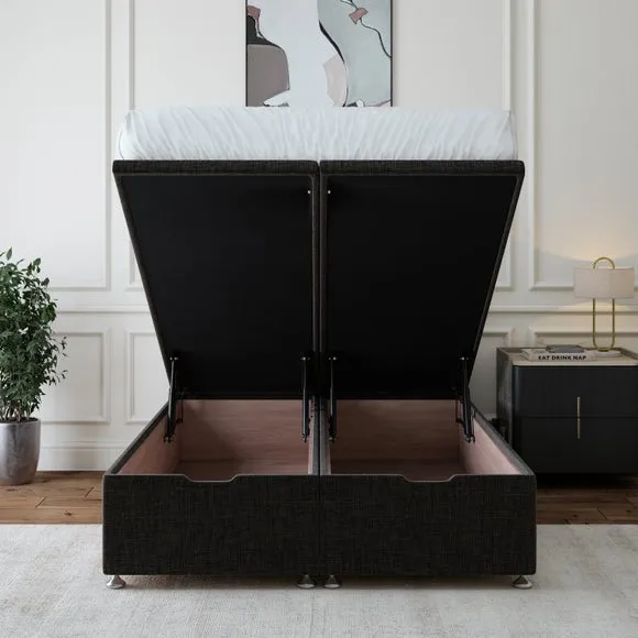 Ottoman Storage Base - Graphite, Woven Fabric