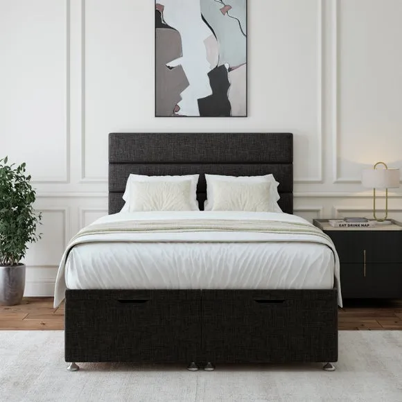 Ottoman Storage Base - Graphite, Woven Fabric
