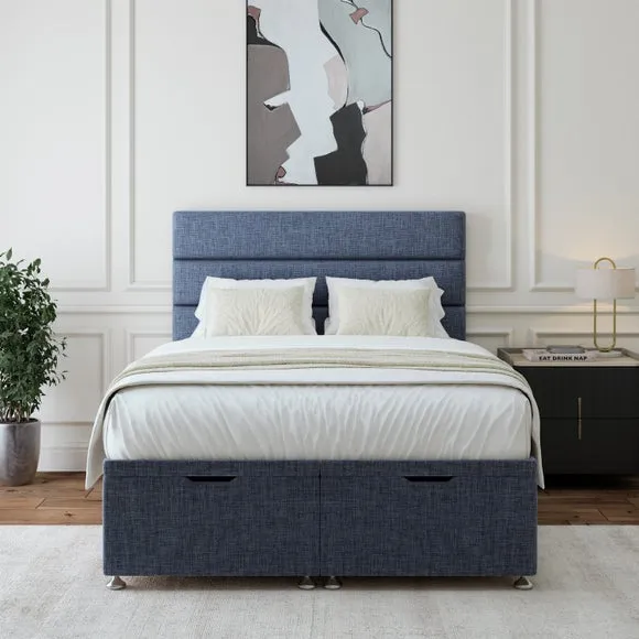 Ottoman Storage Base - Navy, Woven Fabric