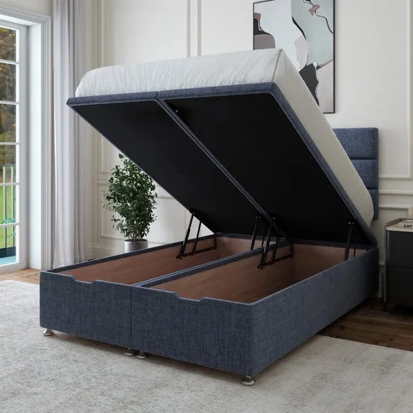 Ottoman Storage Base - Navy, Woven Fabric