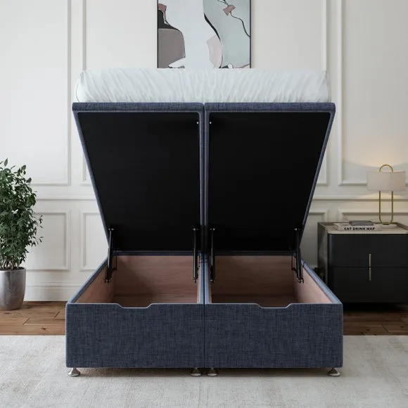 Ottoman Storage Base - Navy, Woven Fabric