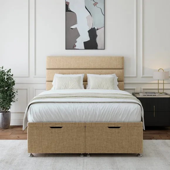 Ottoman Storage Base - Pebble, Woven Fabric