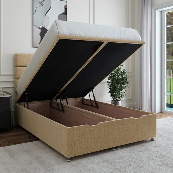 Ottoman Storage Base - Pebble, Woven Fabric