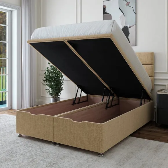 Ottoman Storage Base - Pebble, Woven Fabric