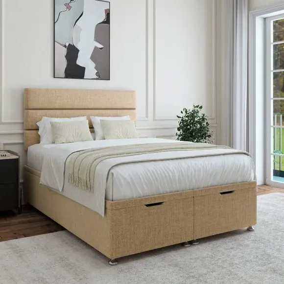 Ottoman Storage Base - Pebble, Woven Fabric