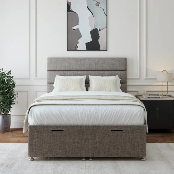 Ottoman Storage Base - Slate, Woven Fabric