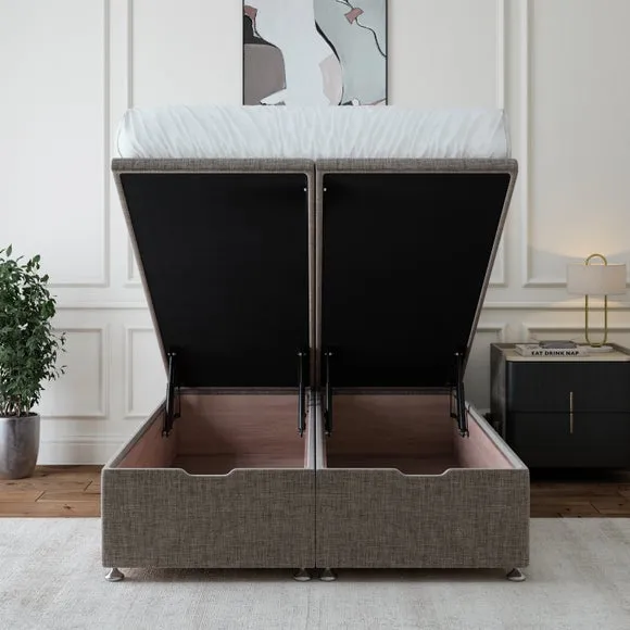 Ottoman Storage Base - Slate, Woven Fabric