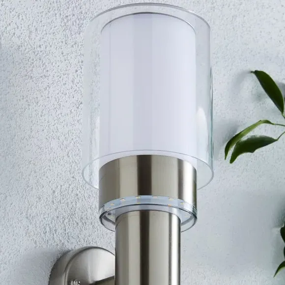 Outdoor Wall Light with LED - Silver, Steel