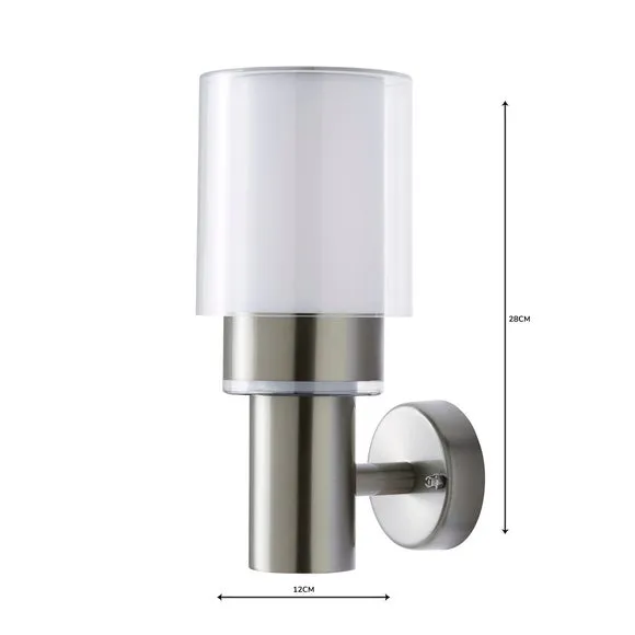 Outdoor Wall Light with LED - Silver, Steel