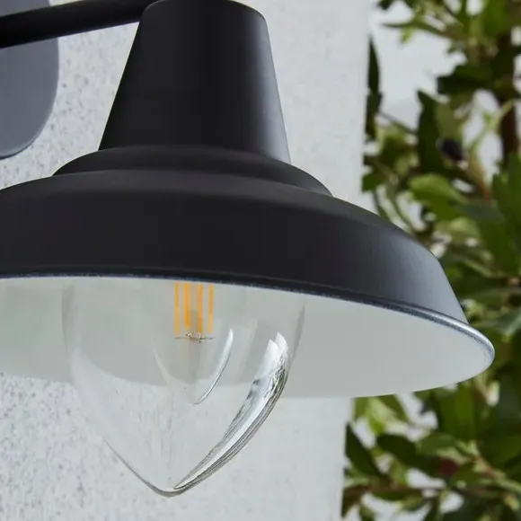 Outdoor Wall Light with Tapered Shade - Black