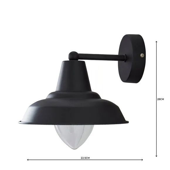 Outdoor Wall Light with Tapered Shade - Black
