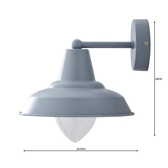 Outdoor Wall Light with Tapered Shade - Grey