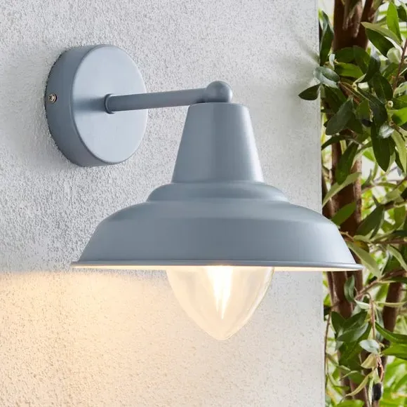 Outdoor Wall Light with Tapered Shade - Grey