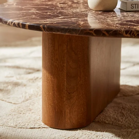 Oval Coffee Table - Brown, Cherry Marble