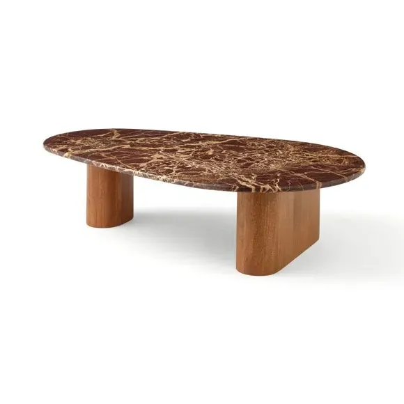 Oval Coffee Table - Brown, Cherry Marble