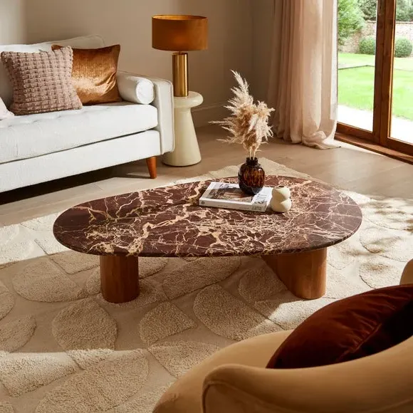 Oval Coffee Table - Brown, Cherry Marble image