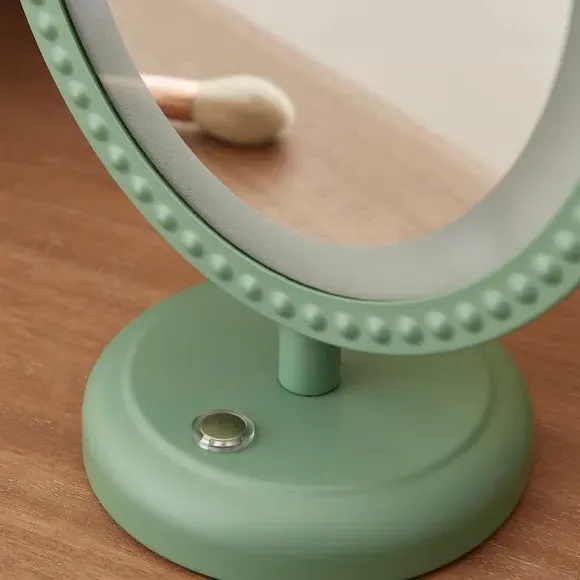 Oval Dressing Mirror with Touch Dimmer - Yew