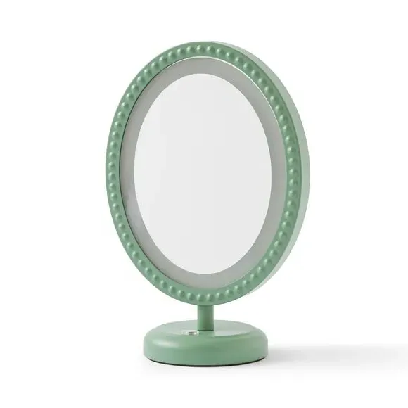 Oval Dressing Mirror with Touch Dimmer - Yew