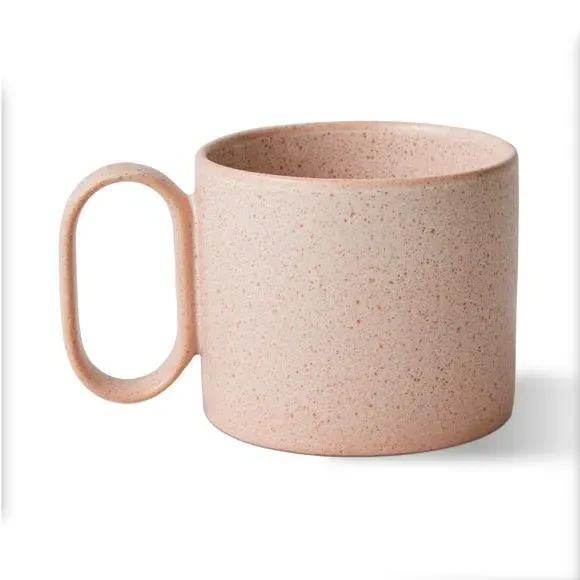 Oval Handle Mug - Pink, Stoneware