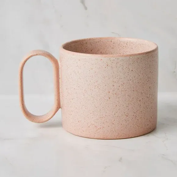 Oval Handle Mug - Pink, Stoneware image