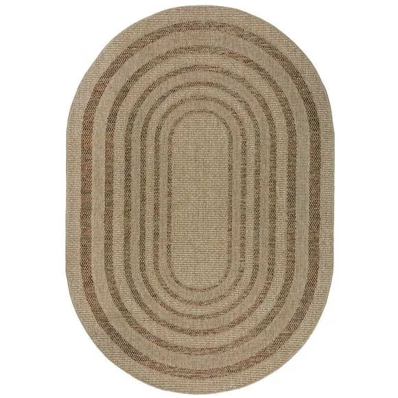 Oval Indoor Outdoor Rug - Natural, Polypropylene